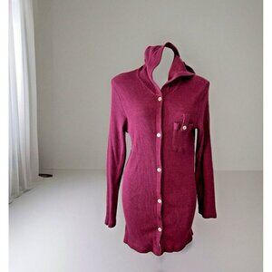 Metropolitan Womens Coat Hood Cardigan Sweater Button Long Sleeve Purple Size XL